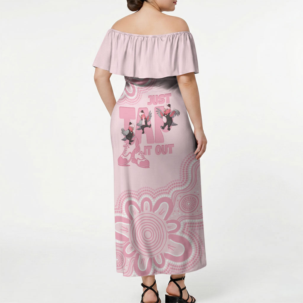Tap Dance Australia Off Shoulder Maxi Dress Pink Galah Just Tap It Out