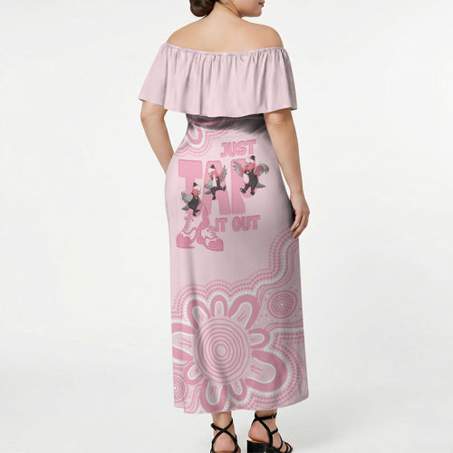 Tap Dance Australia Off Shoulder Maxi Dress Pink Galah Just Tap It Out