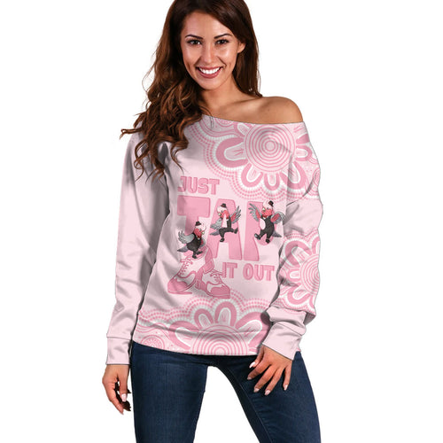 Tap Dance Australia Off Shoulder Sweater Pink Galah Just Tap It Out