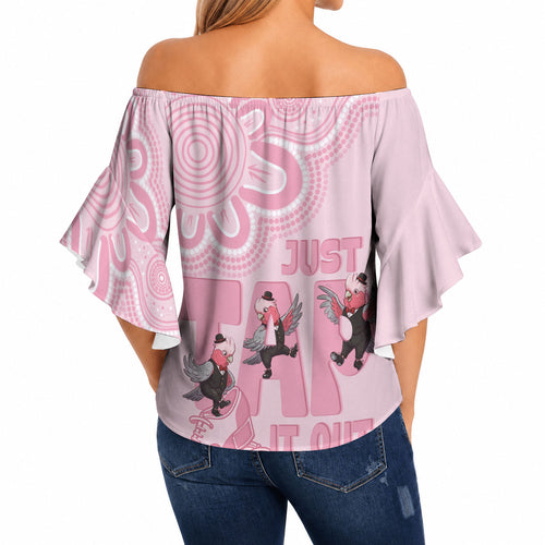 Tap Dance Australia Off Shoulder Wrap Waist Top Pink Galah Just Tap It Out