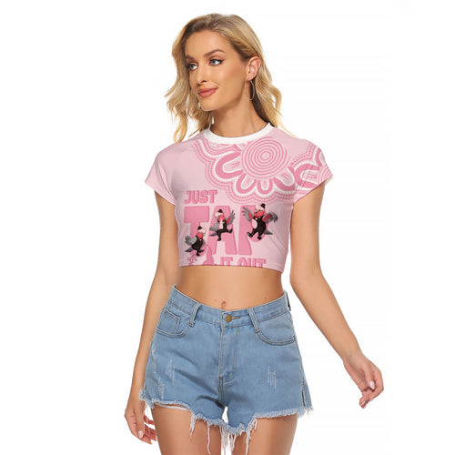 Tap Dance Australia Raglan Cropped T Shirt Pink Galah Just Tap It Out