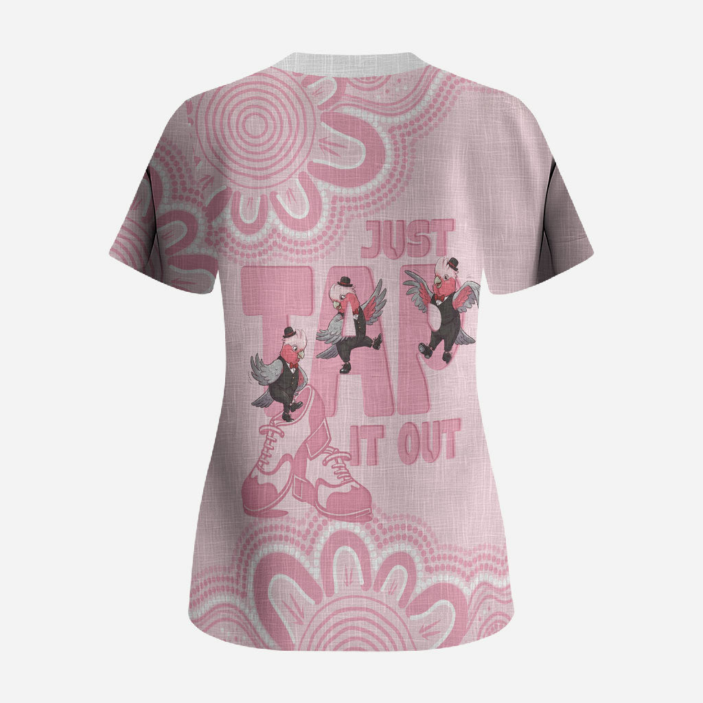 Tap Dance Australia Scrub Top Pink Galah Just Tap It Out