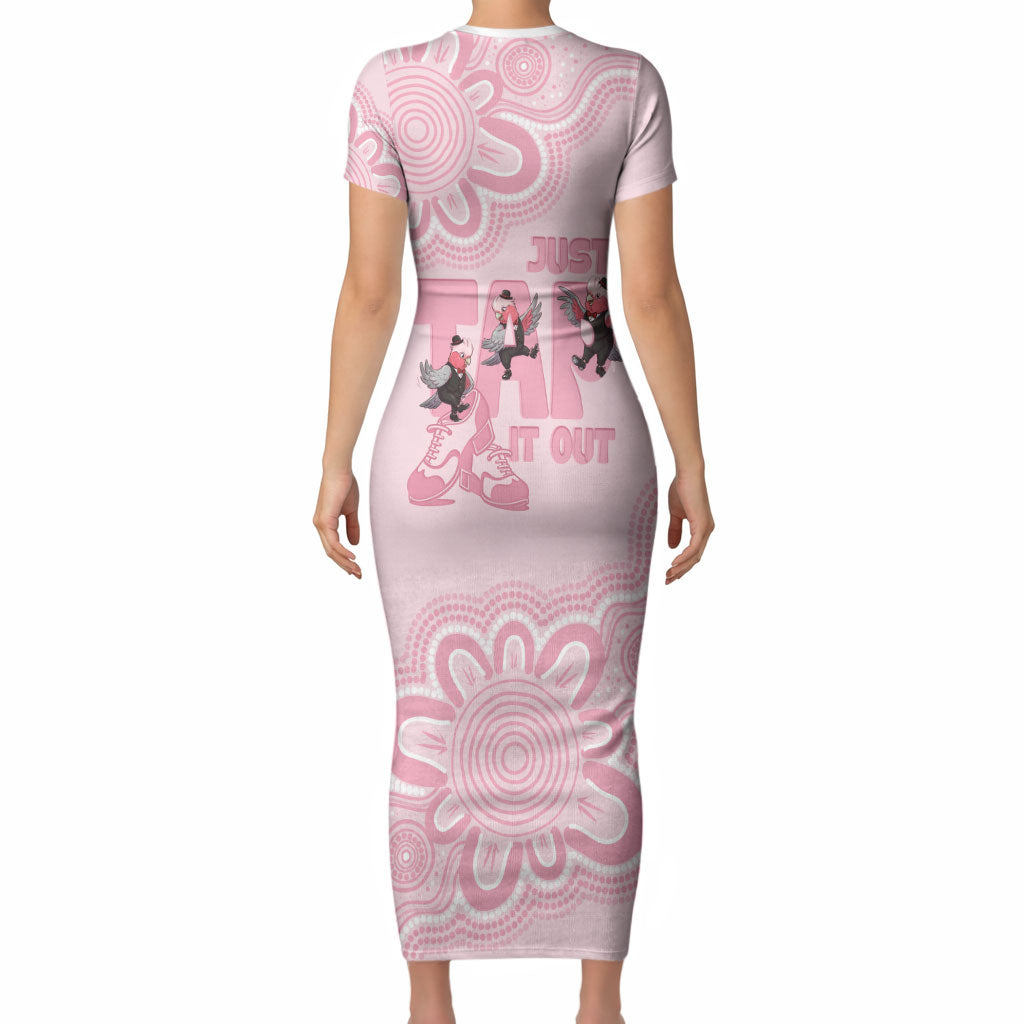 Tap Dance Australia Short Sleeve Bodycon Dress Pink Galah Just Tap It Out