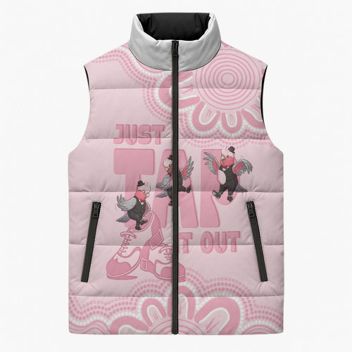 Tap Dance Australia Sleeveless Puffer Jacket Pink Galah Just Tap It Out