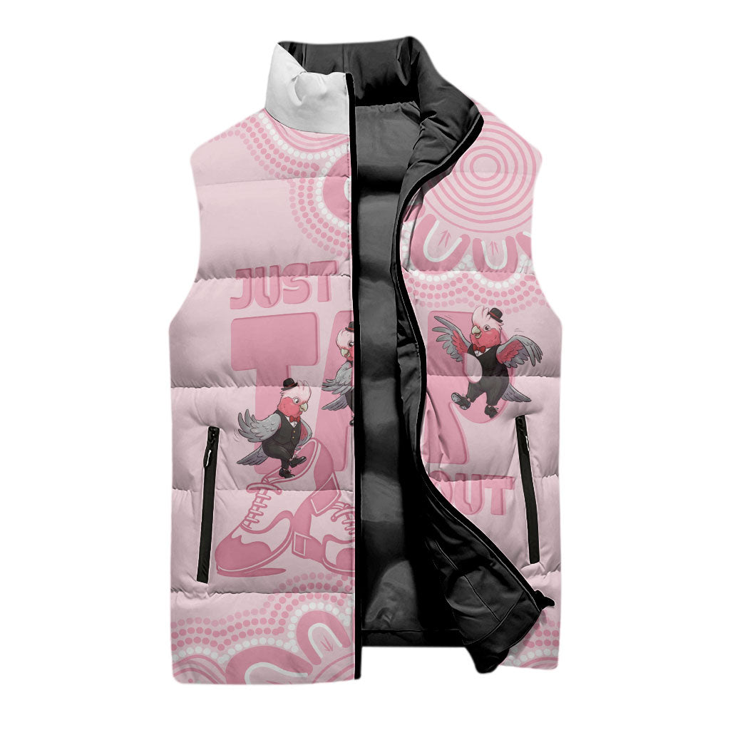 Tap Dance Australia Sleeveless Puffer Jacket Pink Galah Just Tap It Out