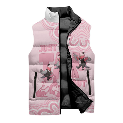 Tap Dance Australia Sleeveless Puffer Jacket Pink Galah Just Tap It Out