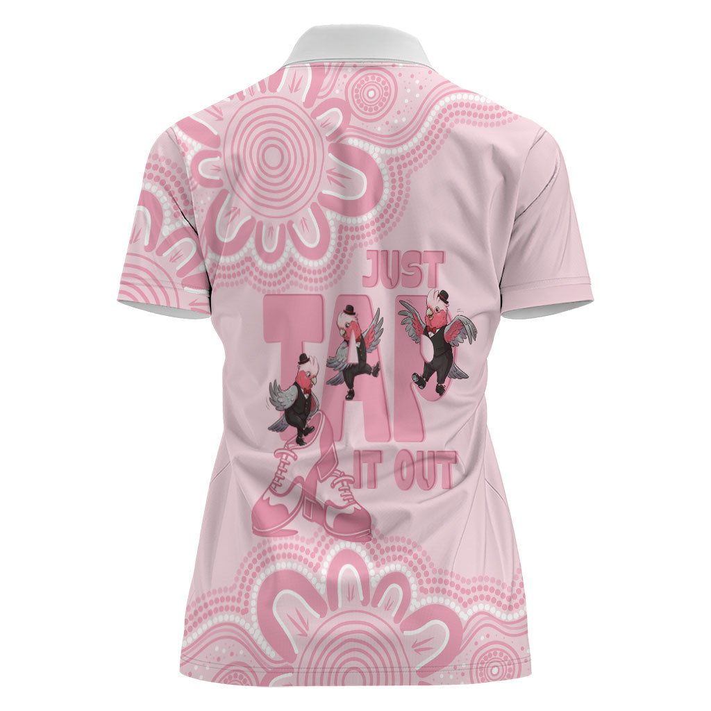 Tap Dance Australia Women Polo Shirt Pink Galah Just Tap It Out