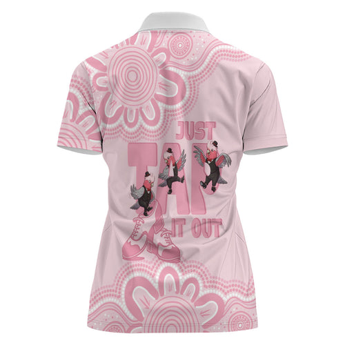 Tap Dance Australia Women Polo Shirt Pink Galah Just Tap It Out