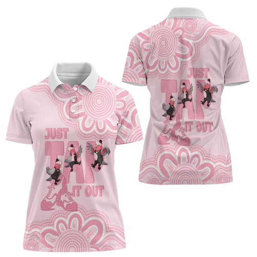 Tap Dance Australia Women Polo Shirt Pink Galah Just Tap It Out
