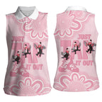 Tap Dance Australia Women Sleeveless Polo Shirt Pink Galah Just Tap It Out