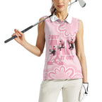 Tap Dance Australia Women Sleeveless Polo Shirt Pink Galah Just Tap It Out