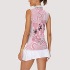 Tap Dance Australia Women Sleeveless Polo Shirt Pink Galah Just Tap It Out