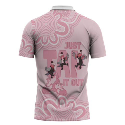 Tap Dance Australia Zipper Polo Shirt Pink Galah Just Tap It Out