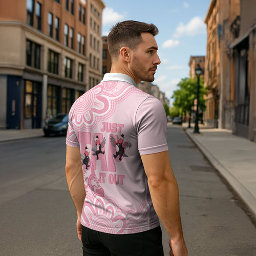 Tap Dance Australia Zipper Polo Shirt Pink Galah Just Tap It Out