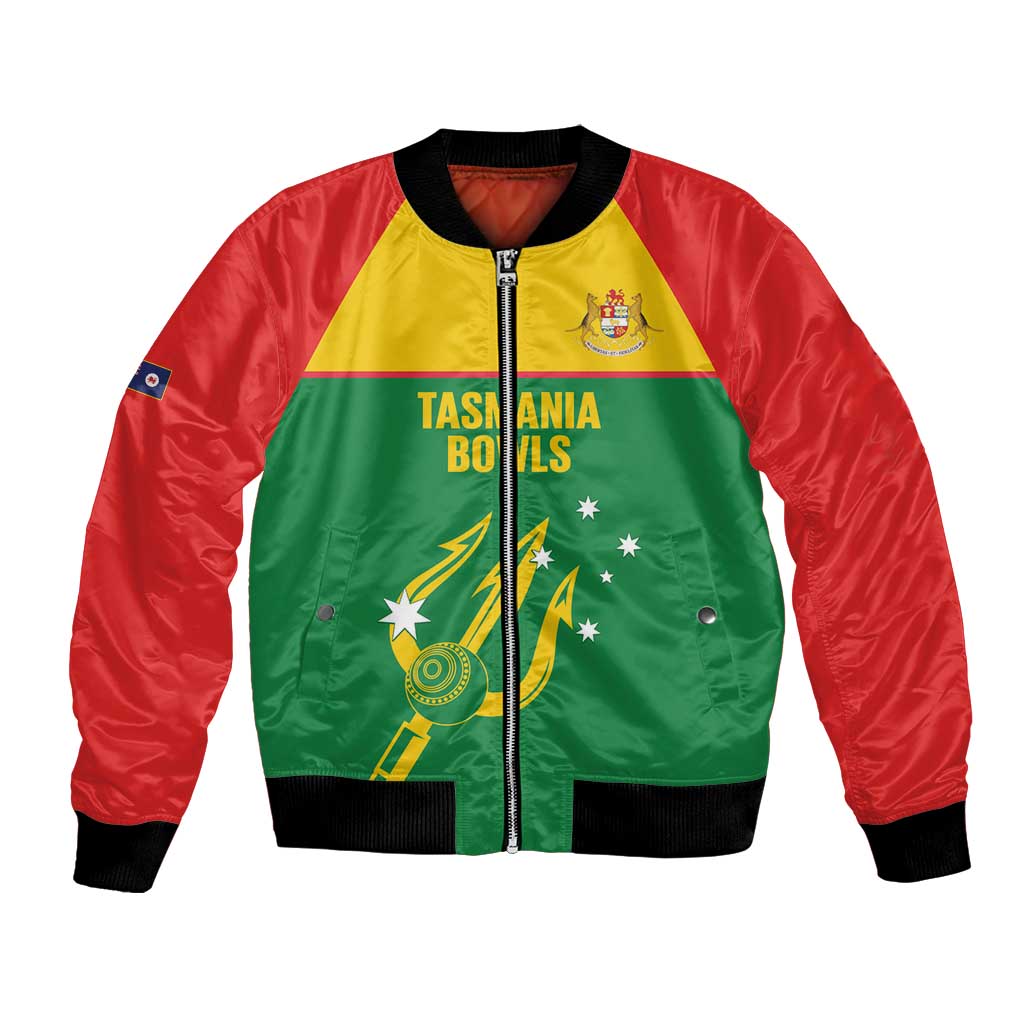 Custom Tasmania Bowls Australia Bomber Jacket Go Tasmanian Tridents - Aussie Hoodie