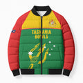 Custom Tasmania Bowls Australia Bomber Puffer Jacket Go Tasmanian Tridents - Aussie Hoodie