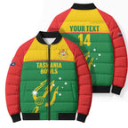 Custom Tasmania Bowls Australia Bomber Puffer Jacket Go Tasmanian Tridents - Aussie Hoodie