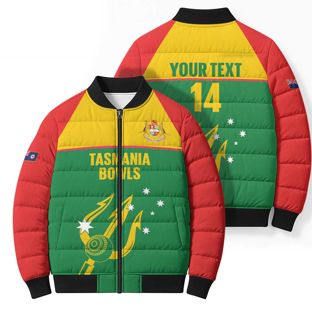Custom Tasmania Bowls Australia Bomber Puffer Jacket Go Tasmanian Tridents - Aussie Hoodie