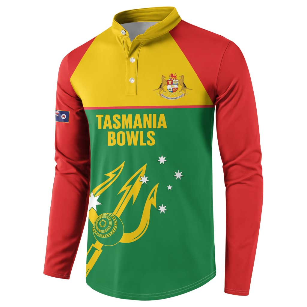 Custom Tasmania Bowls Australia Button Sweatshirt Go Tasmanian Tridents - Aussie Hoodie