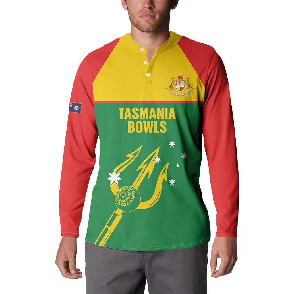 Custom Tasmania Bowls Australia Button Sweatshirt Go Tasmanian Tridents - Aussie Hoodie