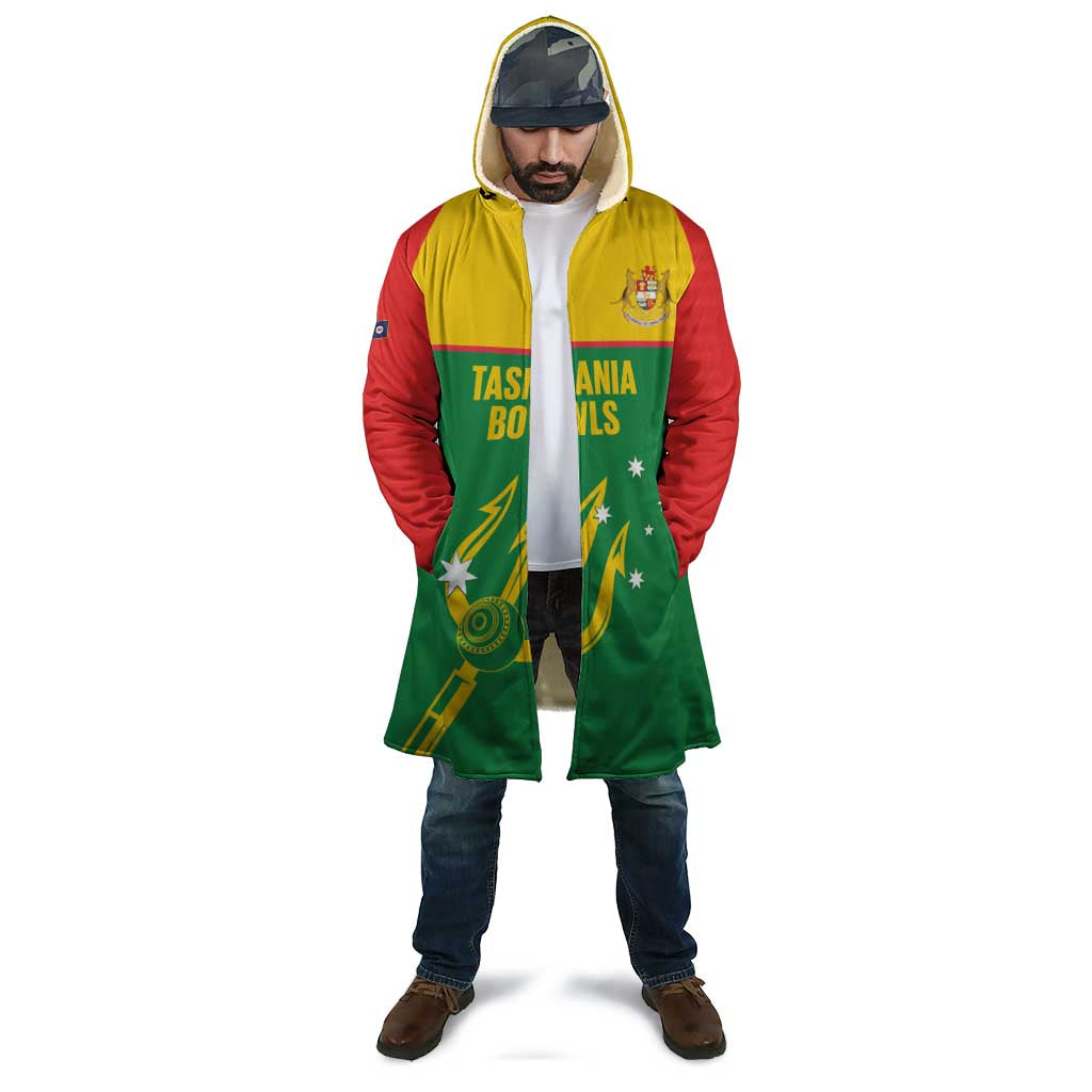 Custom Tasmania Bowls Australia Cloak Go Tasmanian Tridents - Aussie Hoodie