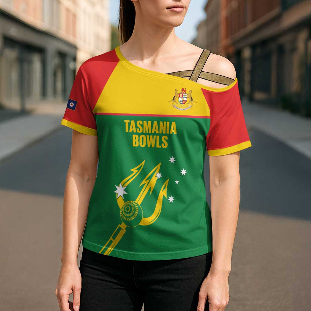 Custom Tasmania Bowls Australia Cross Shoulder Shirt Go Tasmanian Tridents - Aussie Hoodie