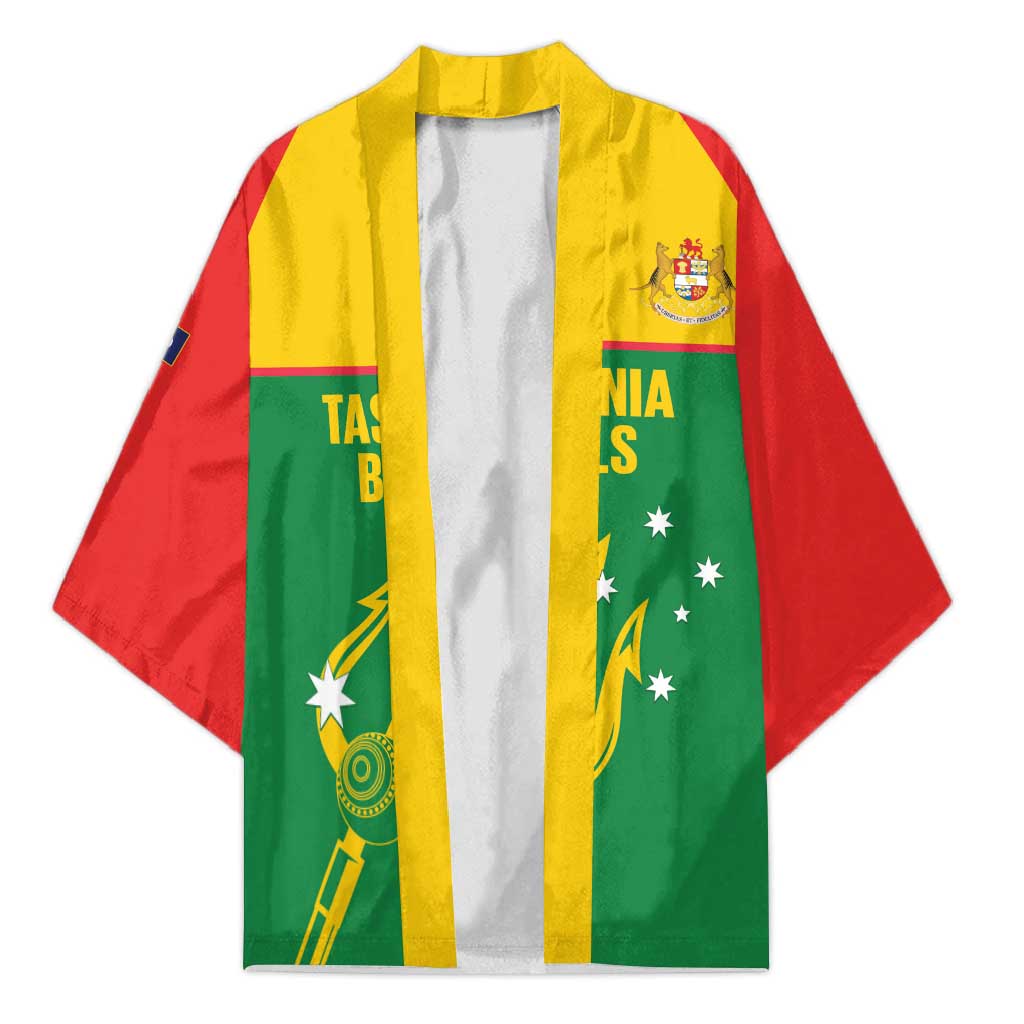 Custom Tasmania Bowls Australia Kimono Go Tasmanian Tridents - Aussie Hoodie