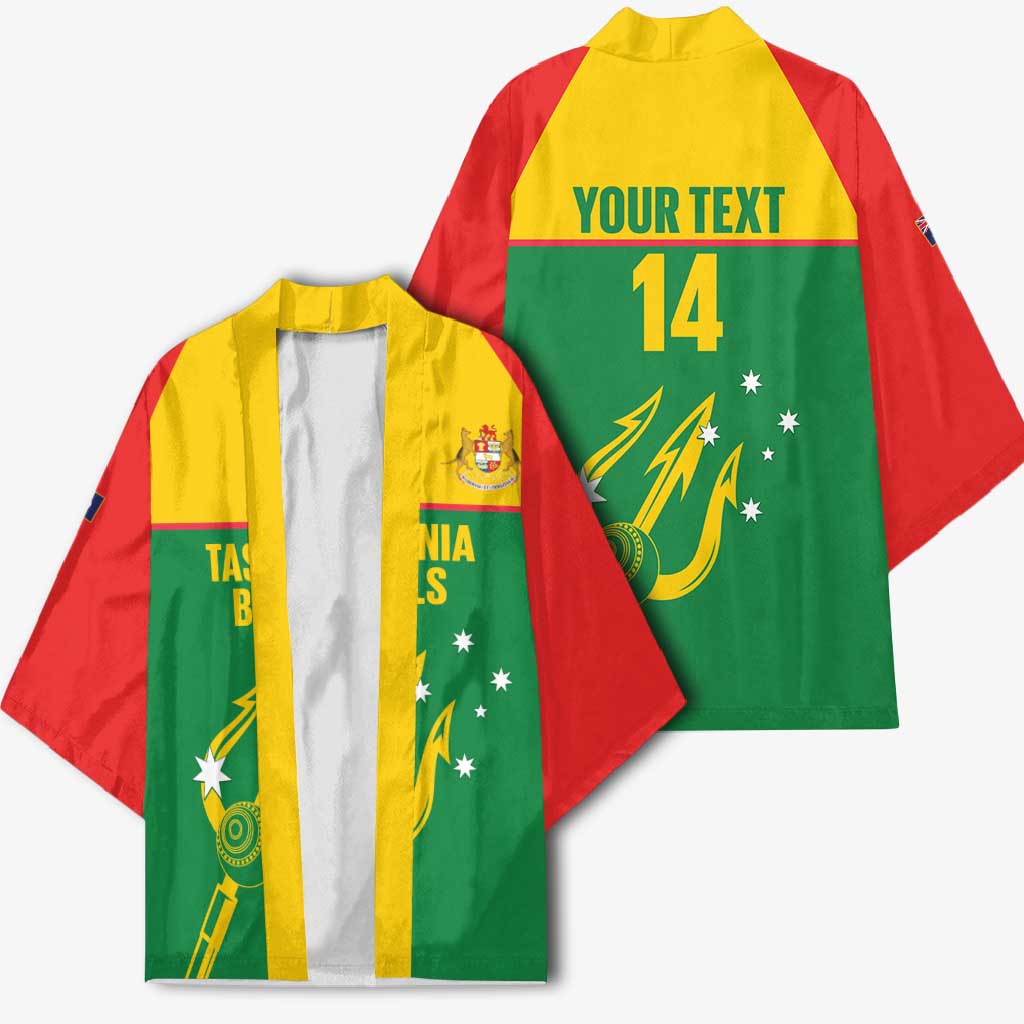 Custom Tasmania Bowls Australia Kimono Go Tasmanian Tridents - Aussie Hoodie