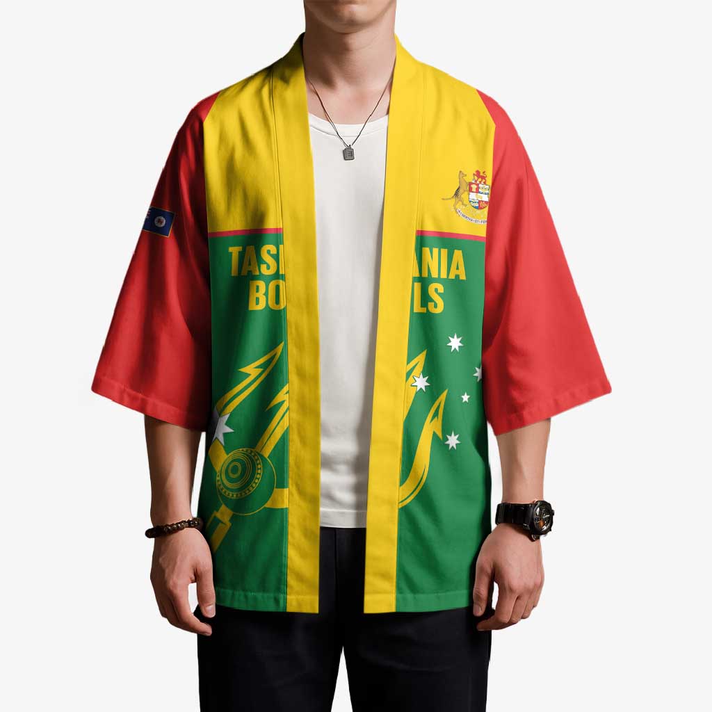 Custom Tasmania Bowls Australia Kimono Go Tasmanian Tridents - Aussie Hoodie