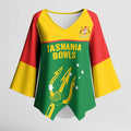 Custom Tasmania Bowls Australia Kimono Sleeve Blouse Go Tasmanian Tridents - Aussie Hoodie