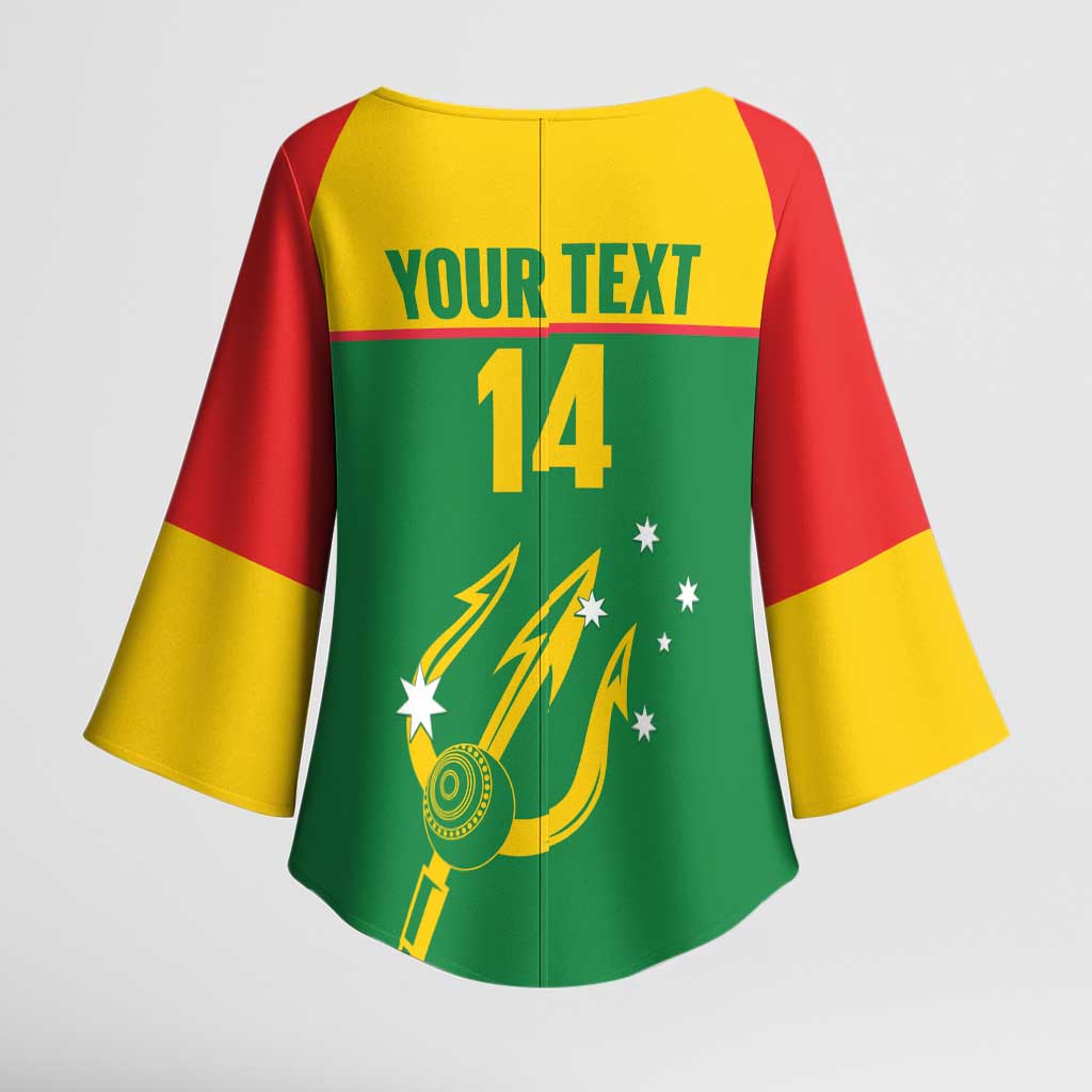 Custom Tasmania Bowls Australia Kimono Sleeve Blouse Go Tasmanian Tridents - Aussie Hoodie