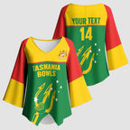 Custom Tasmania Bowls Australia Kimono Sleeve Blouse Go Tasmanian Tridents - Aussie Hoodie