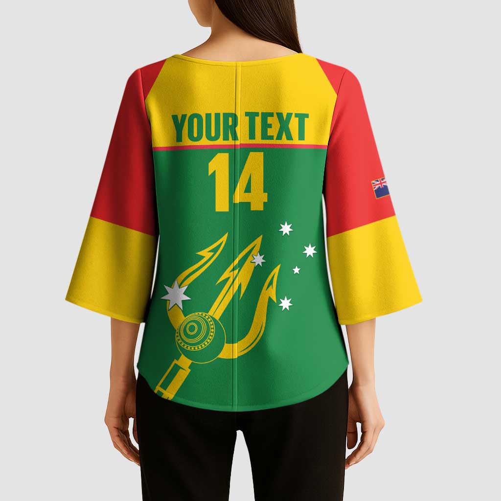 Custom Tasmania Bowls Australia Kimono Sleeve Blouse Go Tasmanian Tridents - Aussie Hoodie