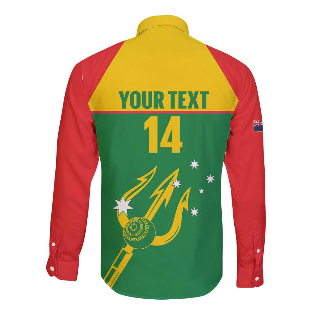 Custom Tasmania Bowls Australia Long Sleeve Button Shirt Go Tasmanian Tridents - Aussie Hoodie