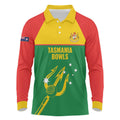 Custom Tasmania Bowls Australia Long Sleeve Polo Shirt Go Tasmanian Tridents - Aussie Hoodie