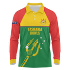 Custom Tasmania Bowls Australia Long Sleeve Polo Shirt Go Tasmanian Tridents - Aussie Hoodie
