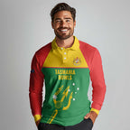 Custom Tasmania Bowls Australia Long Sleeve Polo Shirt Go Tasmanian Tridents - Aussie Hoodie