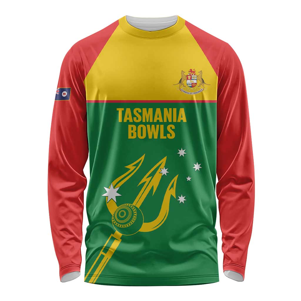 Custom Tasmania Bowls Australia Long Sleeve Shirt Go Tasmanian Tridents - Aussie Hoodie