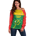 Custom Tasmania Bowls Australia Off Shoulder Sweater Go Tasmanian Tridents - Aussie Hoodie