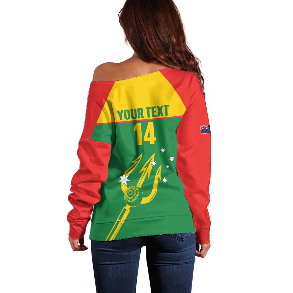 Custom Tasmania Bowls Australia Off Shoulder Sweater Go Tasmanian Tridents - Aussie Hoodie