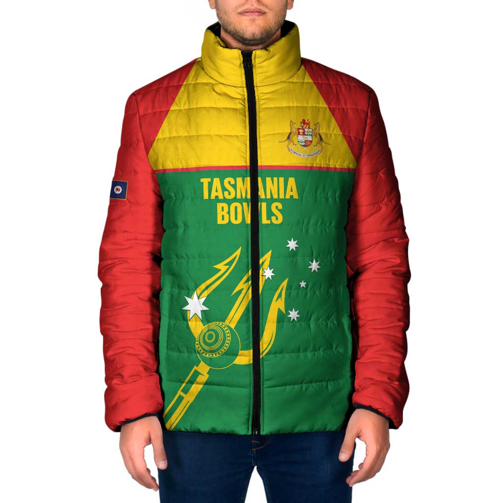 Custom Tasmania Bowls Australia Padded Jacket Go Tasmanian Tridents - Aussie Hoodie