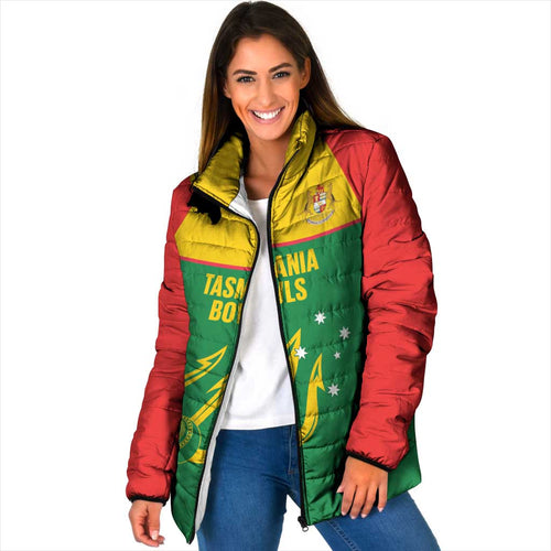 Custom Tasmania Bowls Australia Padded Jacket Go Tasmanian Tridents - Aussie Hoodie