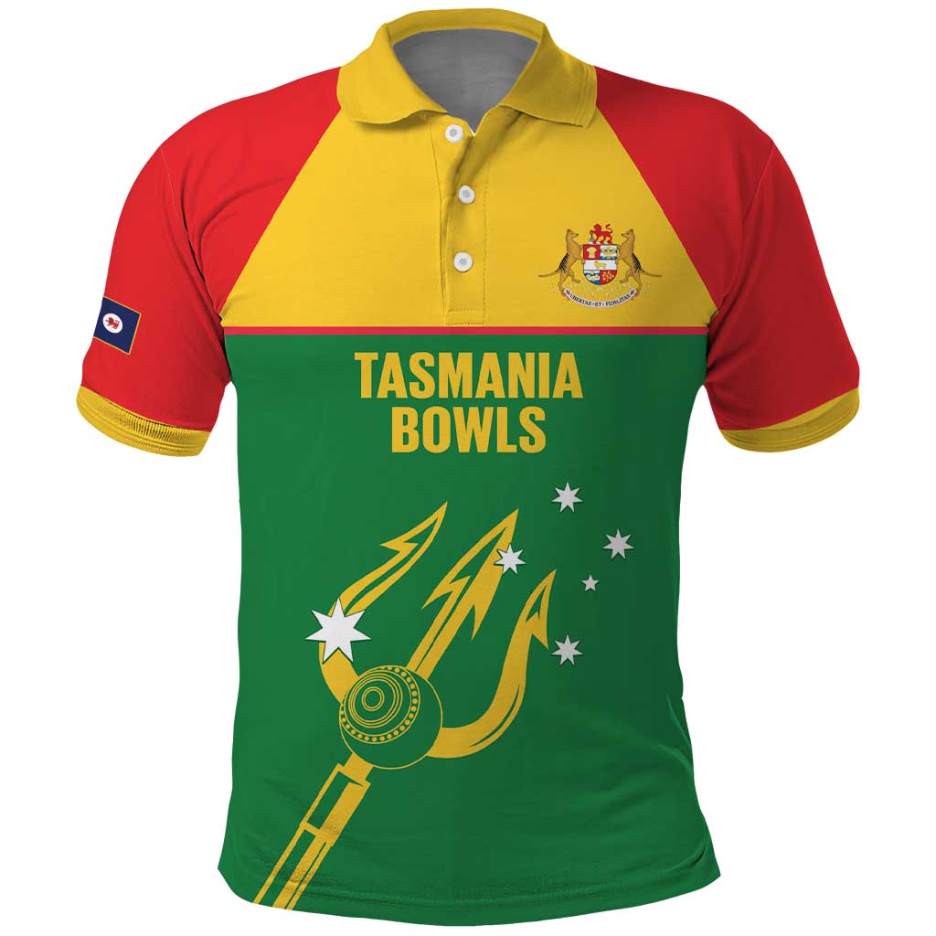Custom Tasmania Bowls Australia Polo Shirt Go Tasmanian Tridents - undefined