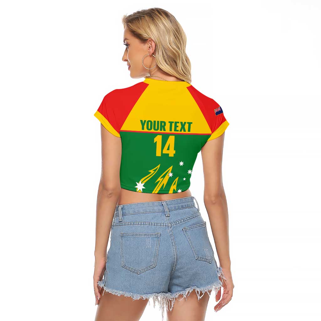 Custom Tasmania Bowls Australia Raglan Cropped T Shirt Go Tasmanian Tridents - Aussie Hoodie
