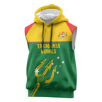 Custom Tasmania Bowls Australia Sleeveless Hoodie Go Tasmanian Tridents - Aussie Hoodie