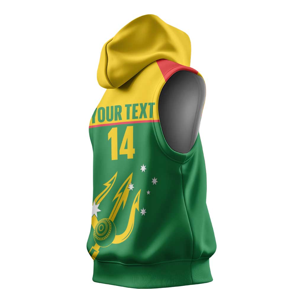 Custom Tasmania Bowls Australia Sleeveless Hoodie Go Tasmanian Tridents - Aussie Hoodie