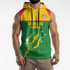 Custom Tasmania Bowls Australia Sleeveless Hoodie Go Tasmanian Tridents - Aussie Hoodie