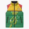 Custom Tasmania Bowls Australia Sleeveless Puffer Jacket Go Tasmanian Tridents - Aussie Hoodie