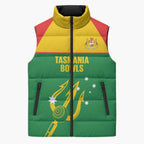 Custom Tasmania Bowls Australia Sleeveless Puffer Jacket Go Tasmanian Tridents - Aussie Hoodie