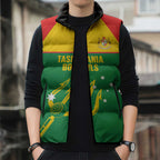 Custom Tasmania Bowls Australia Sleeveless Puffer Jacket Go Tasmanian Tridents - Aussie Hoodie